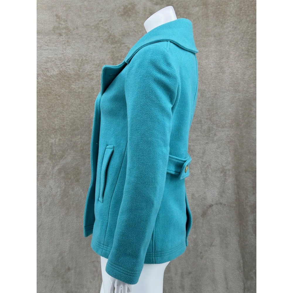 J Crew Coat Womens 2 Blue Stadium Cloth Nello Gori Peacoat Academia Italian Wool - Picture 6 of 16